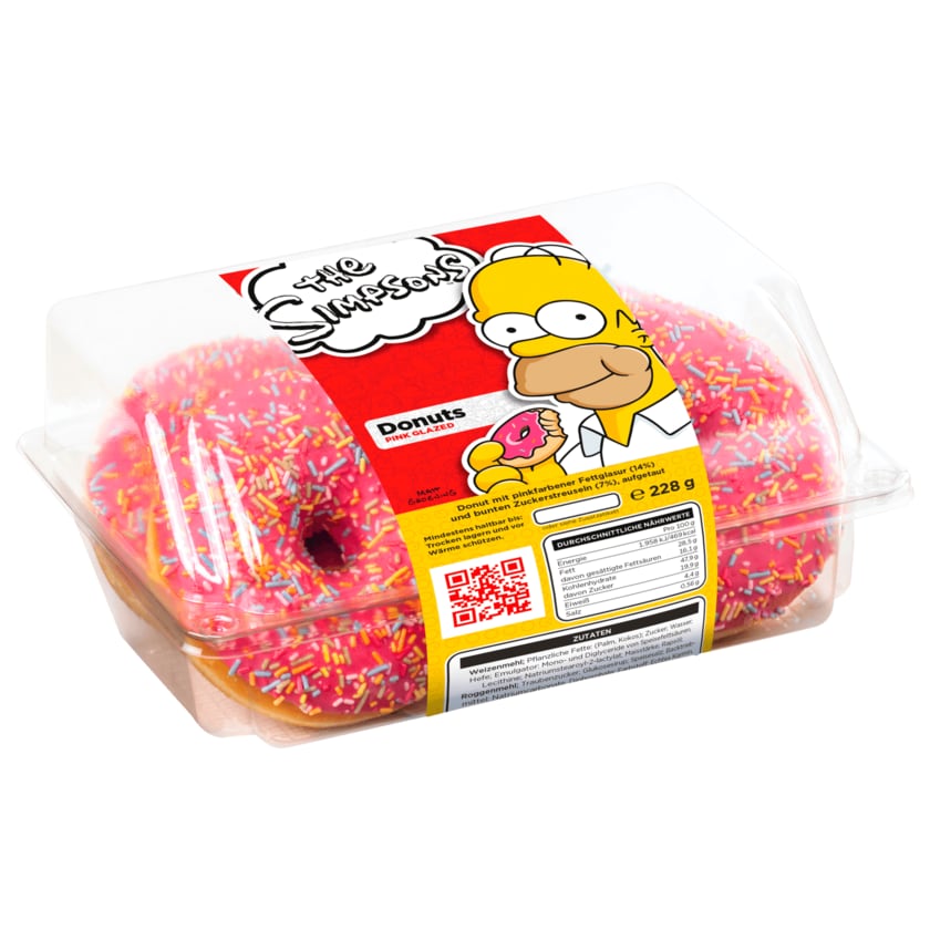 The Simpsons Donuts pink glasiert 228g
